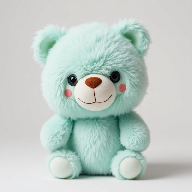 Fuzzy Lazy Bear Plush — Mint